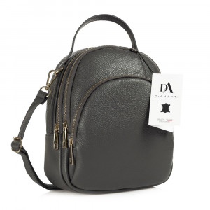 Rucsac dama din piele naturala DiAmanti Amato Grigio Scuro